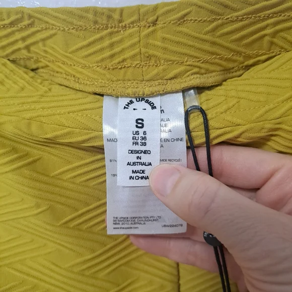 The Upside Yoko Billie Short Mustard Small NWT